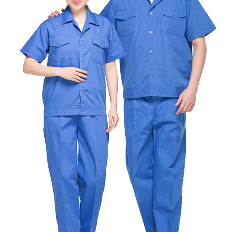 安赛瑞 11308 夏季短袖劳保服套装 XXL码 （单位：套） 含裤子 蓝色