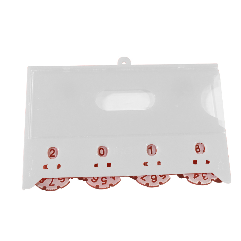 安赛瑞 23740 货架物料计数磁性卡套 4位计数 75*100mm 10个/包 （单位：包） 强磁四磁纽扣款 白色