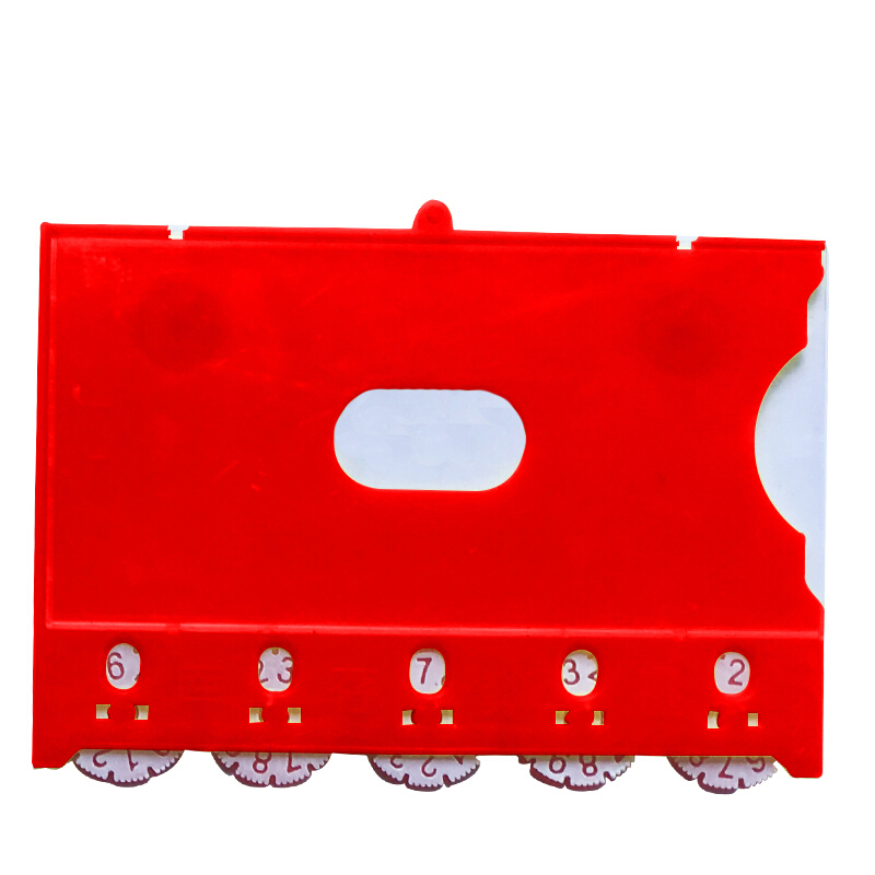 安赛瑞 23745 货架物料计数磁性卡套 5位计数 86*125mm 10个/包 （单位：包） 强磁纽扣款 红色