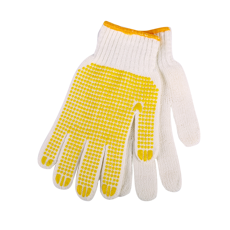 汉盾 HD-720G-10 纱线手套 12副/打 720g （单位：包） 黄点掌面点塑涤棉 