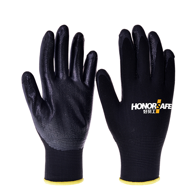 好员工 N305-L 丁腈涂层手套 10付/打 （单位：包）  黑色