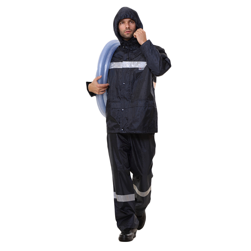 安大叔 80603 男雨衣套装 均码 （单位：件）  深蓝色