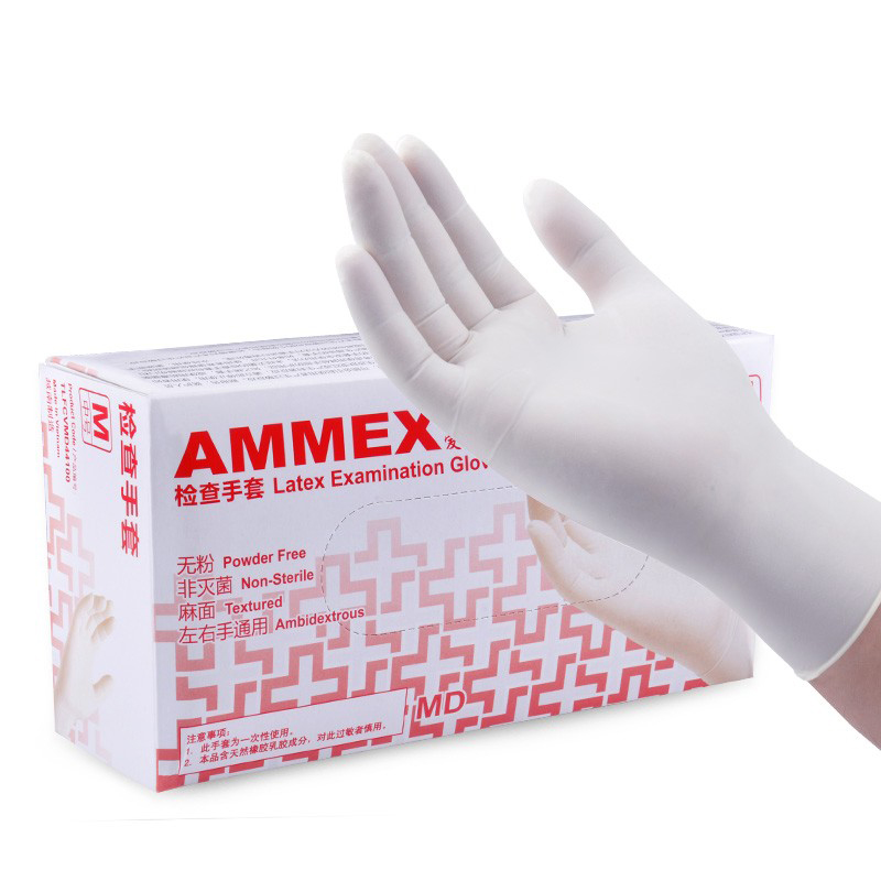 爱马斯 TLFCVMD44100 一次性乳胶检查手套 M码 （单位：盒）  
