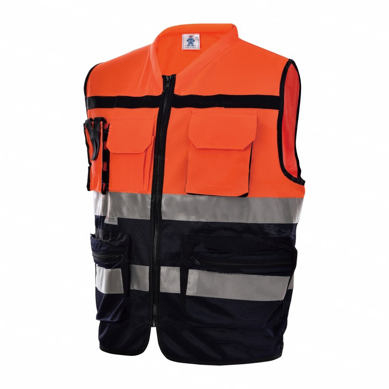 安大叔 JJ-A516Q 反光背心 M码 （单位：件）  荧光橙拼藏蓝