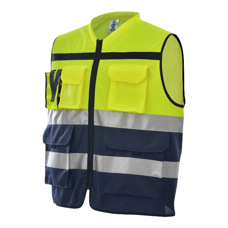 安大叔 JJ-A555 反光背心 L码 （单位：件）  荧光黄拼藏青