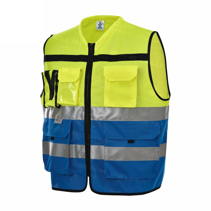 安大叔 JJ-A579 反光背心 2XL码 （单位：件）  荧光黄拼彩蓝