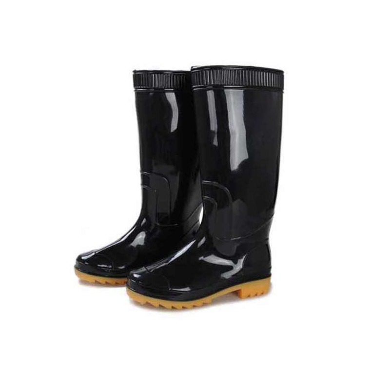 福正(FUZHENG) 8423 雨靴 高筒 黄底 （单位：双）  黑色
