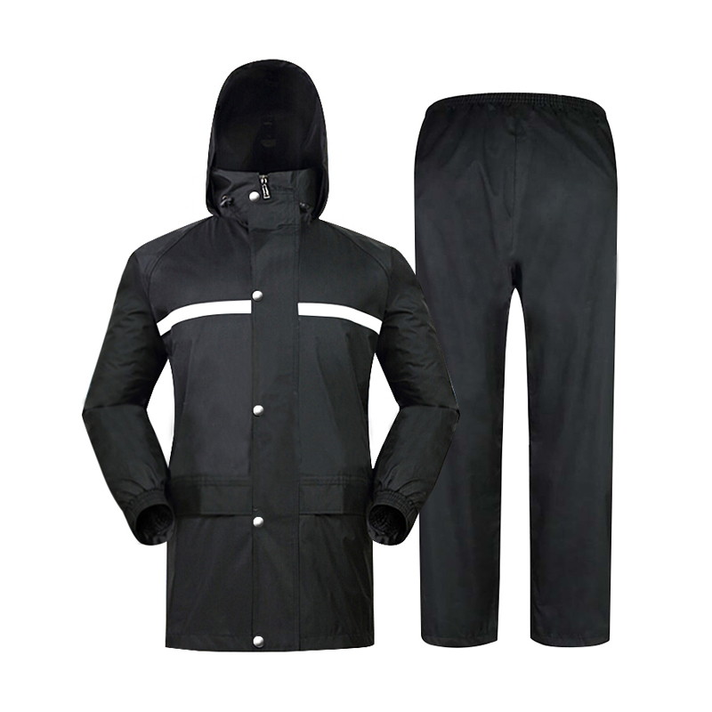 福正(FUZHENG) 双层防雨水 雨衣雨裤套装 XL-4XL （单位：套）  黑色