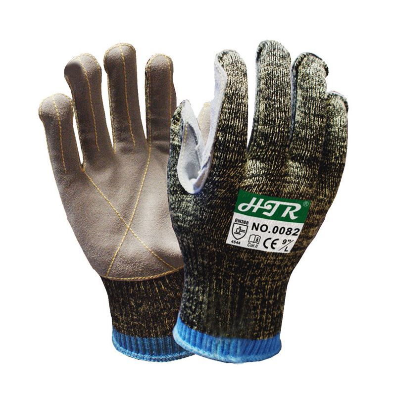 海太尔 0082 迷彩钢丝缝皮防割手套 均码 12双//打 （单位：包）  迷彩