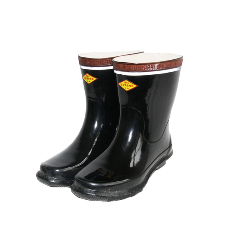 安全牌 ZX025-HY01 半筒胶鞋 35码 （单位：双）  黑色