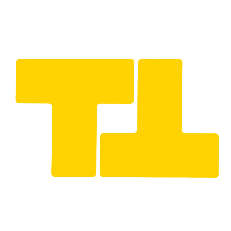 BLIVE BL-T-100-254-YL 划线区域定位地贴-T型 100*254MM 10片/包 （单位：包） 耐用乙烯 黄色