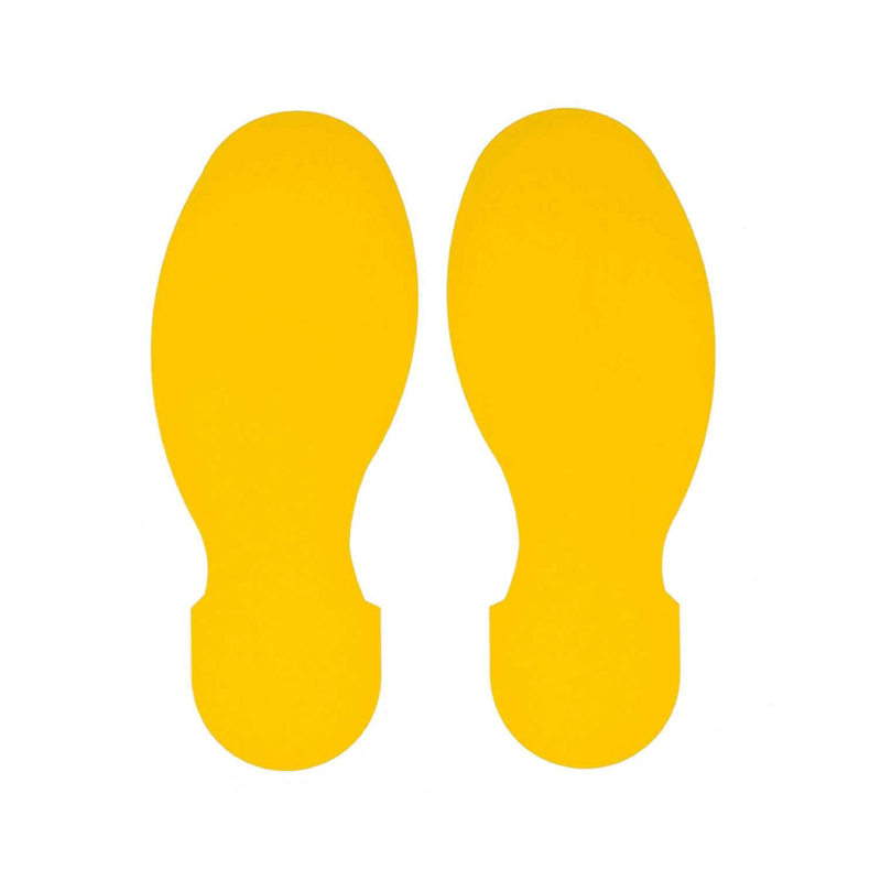 BLIVE BL-FT-89-254-YL 划线区域定位地贴-脚印 89*254MM 10片/包 （单位：包） 耐用乙烯 黄色