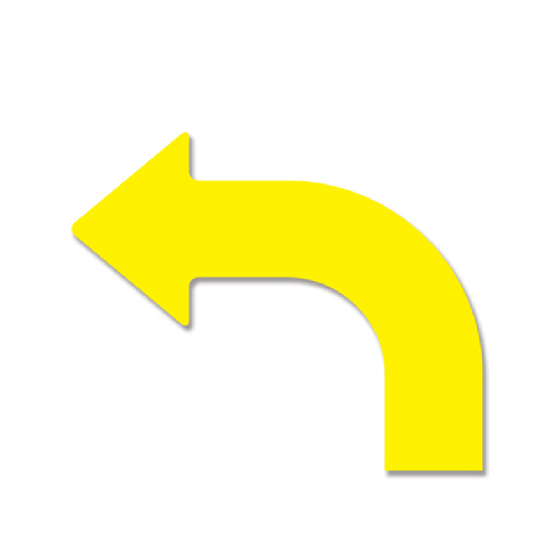 安赛瑞 11926 耐磨型向左拐箭头地贴 420*350*100mm 10片/包 （单位：包）  黄色