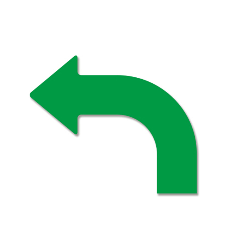 安赛瑞 11935 耐磨型向左拐箭头地贴 420*350*100mm 10片/包 （单位：包）  绿色