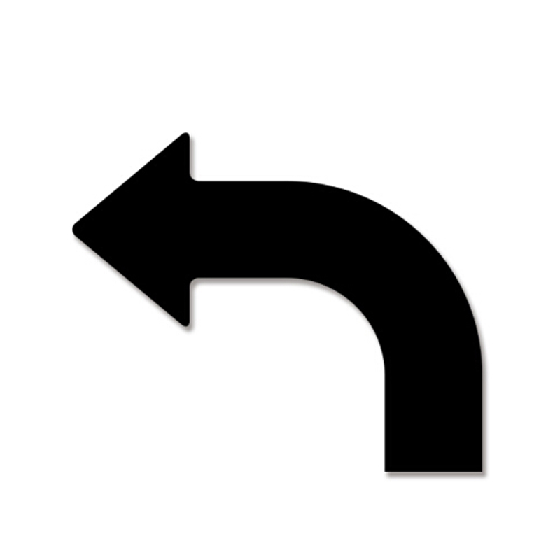 安赛瑞 11939 耐磨型向左拐箭头地贴 210*175*50mm 10片/包 （单位：包）  黑色