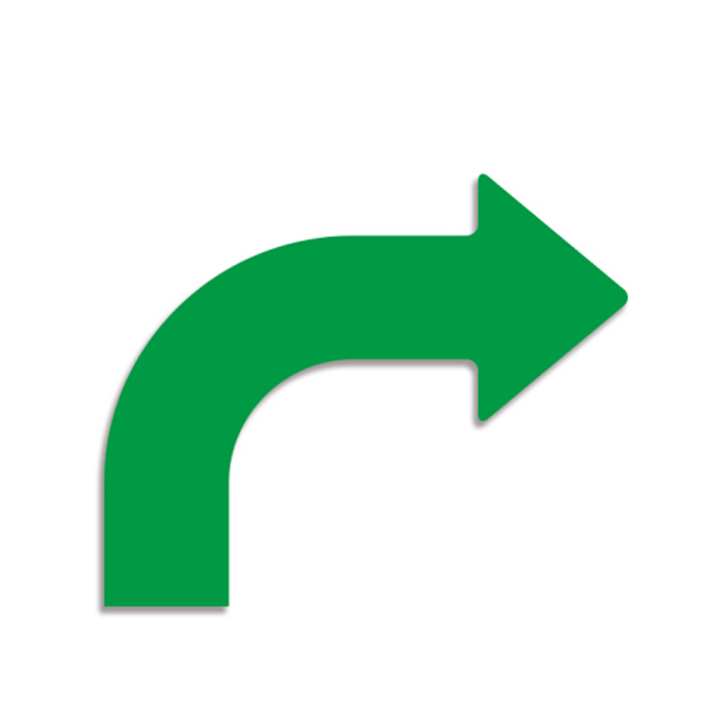 安赛瑞 11952 耐磨型向右拐箭头地贴 315*263*75mm 10片/包 （单位：包）  绿色