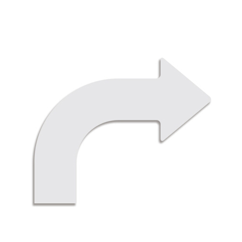 安赛瑞 11955 耐磨型向右拐箭头地贴 315*263*75mm 10片/包 （单位：包）  白色