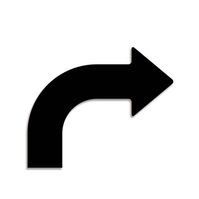 安赛瑞 11958 耐磨型向右拐箭头地贴 315*263*75mm 10片/包 （单位：包）  黑色