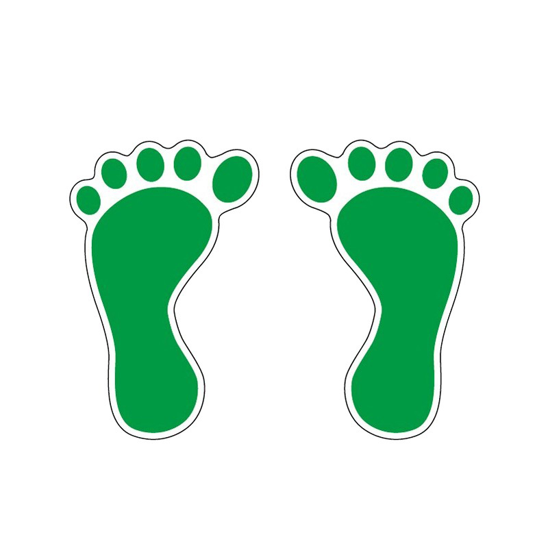 安赛瑞 12327 耐磨型5S管理地贴 120*190mm 1对/包 （单位：包）  绿白色