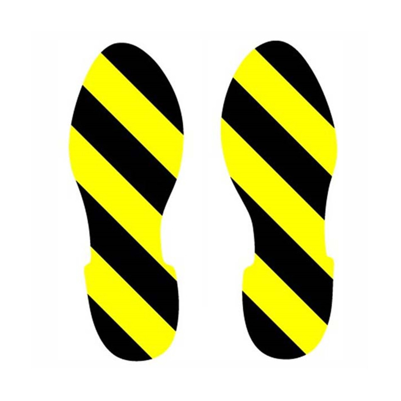 安赛瑞 14425 耐磨型5S管理地贴 28*10cm 1对/包 （单位：包）  黄黑色