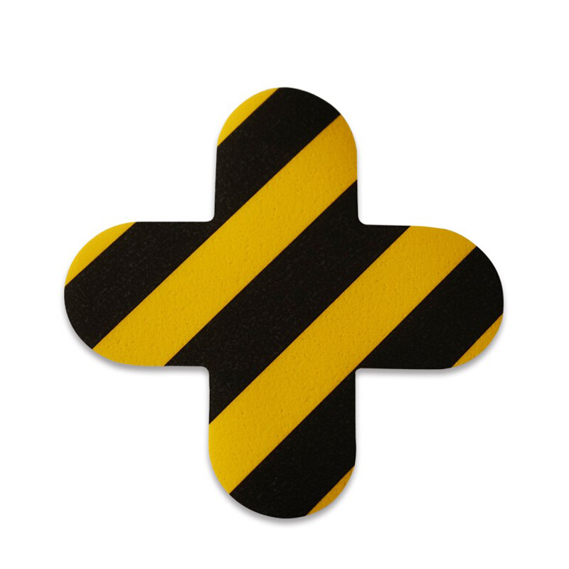 安赛瑞 15804 耐磨型5S管理地贴 150*150mm 10片/包 （单位：包）  黄黑