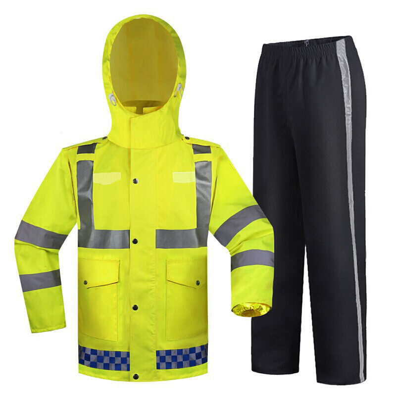 艾宏 AH-F80112 反光分体式雨衣 XL 耐寒加绒款 （单位：件）  荧光黄