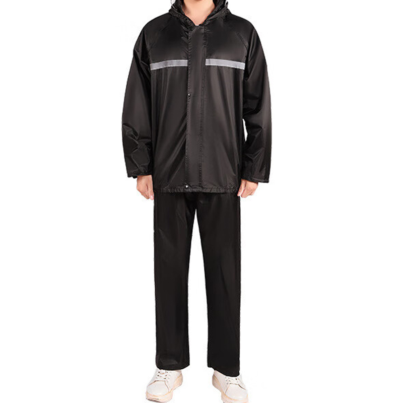 添盾 TD-BP603 双层大帽檐反光分体雨衣  （单位：件）  黑色