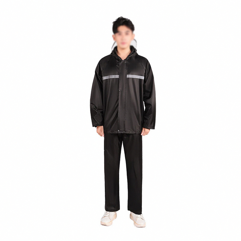 添盾 TD-BP603 双层大帽檐反光分体雨衣  （单位：件）  黑色
