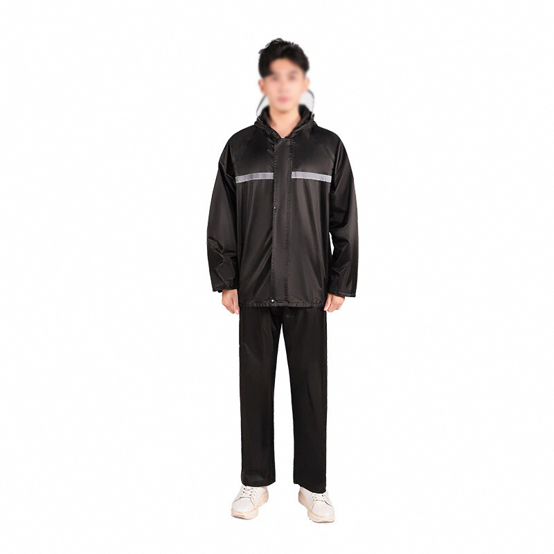 添盾 TD-BP603 双层大帽檐反光分体雨衣  （单位：件）  黑色