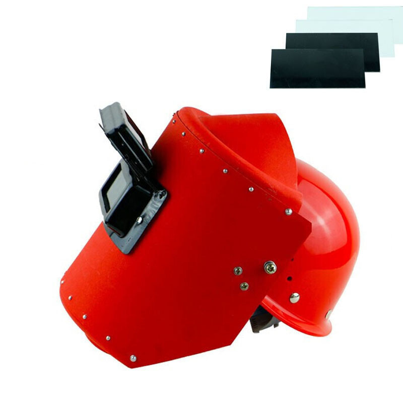 京洲实邦 JZSB-9138XJ 焊接焊工专用安全帽 面罩配红帽+2片透明2片9号镜片 （单位：副）  