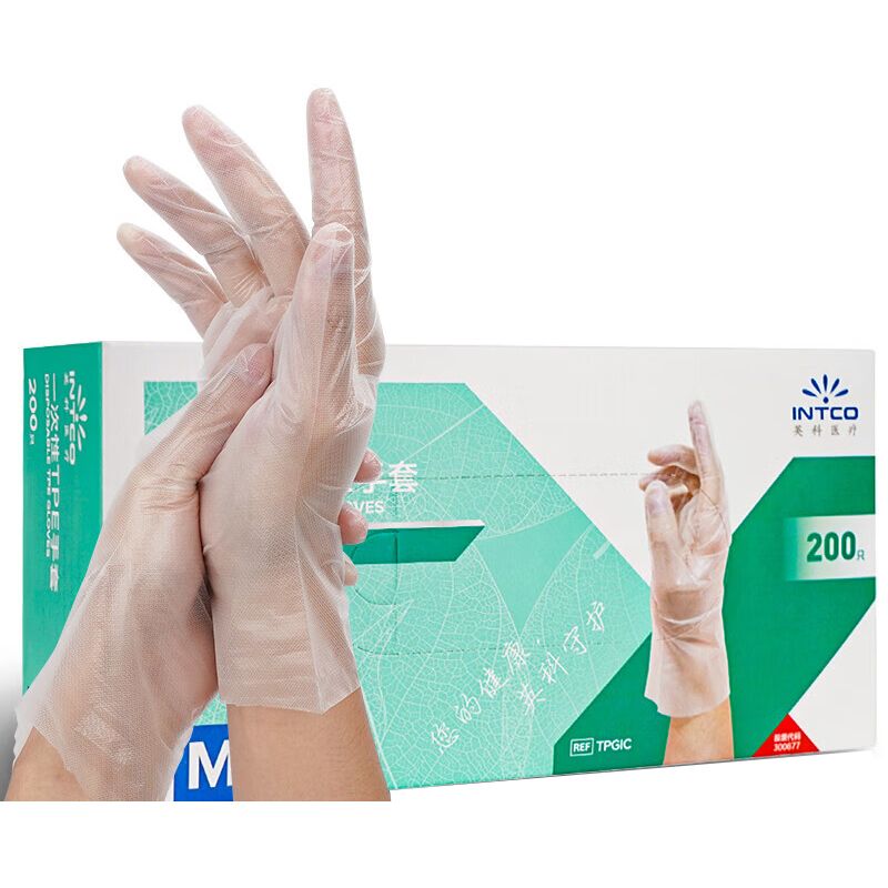 英科医疗 一次性PVC 一次性PVC检查手套 透明 L码 100只/盒 （单位：盒）  
