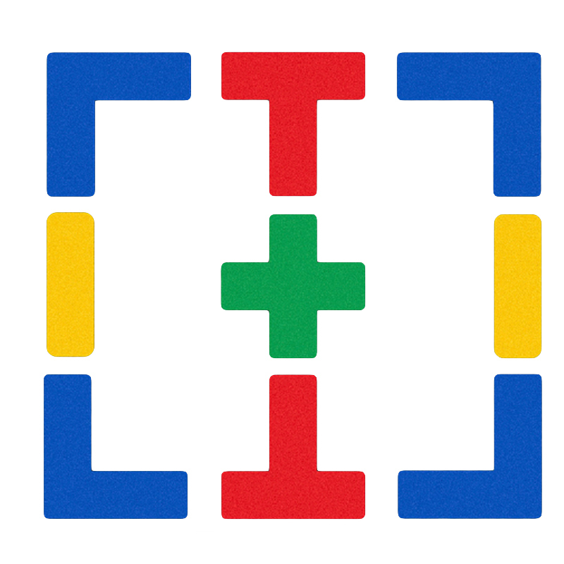 本安 一字型 警示6S四角定位贴 5*5*2cm 50个/包 （单位：包）  黄色