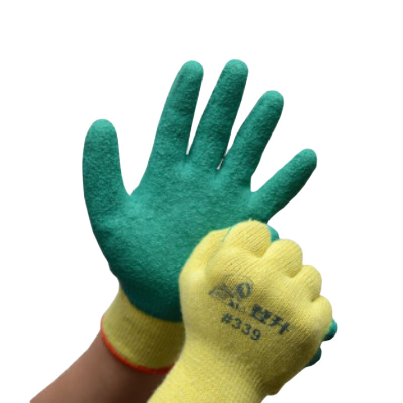 登升 339 浸胶皱纹手套 绿胶 （单位：双）  