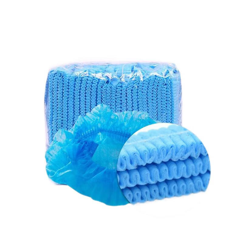 百舸 一次性 帽子头套 双筋100只 （单位：个）  蓝色