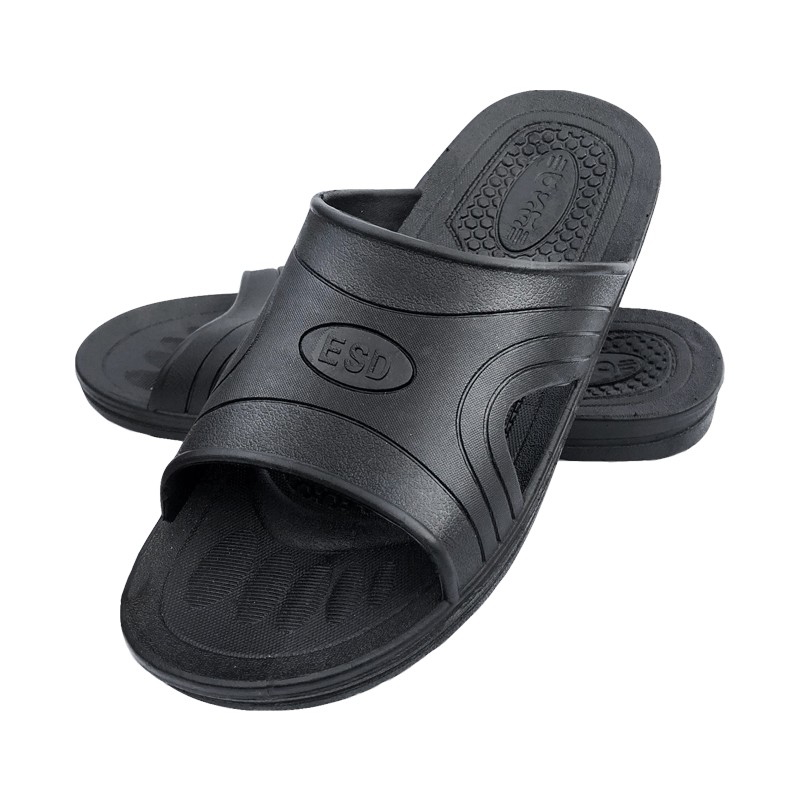 谋福 防静电软底黑色 SPU拖鞋  （单位：双）  