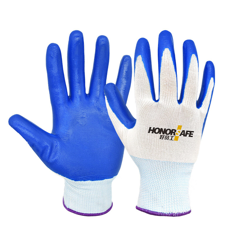 好员工 13针白涤纶 浸胶手套 12付/打 （单位：包）  