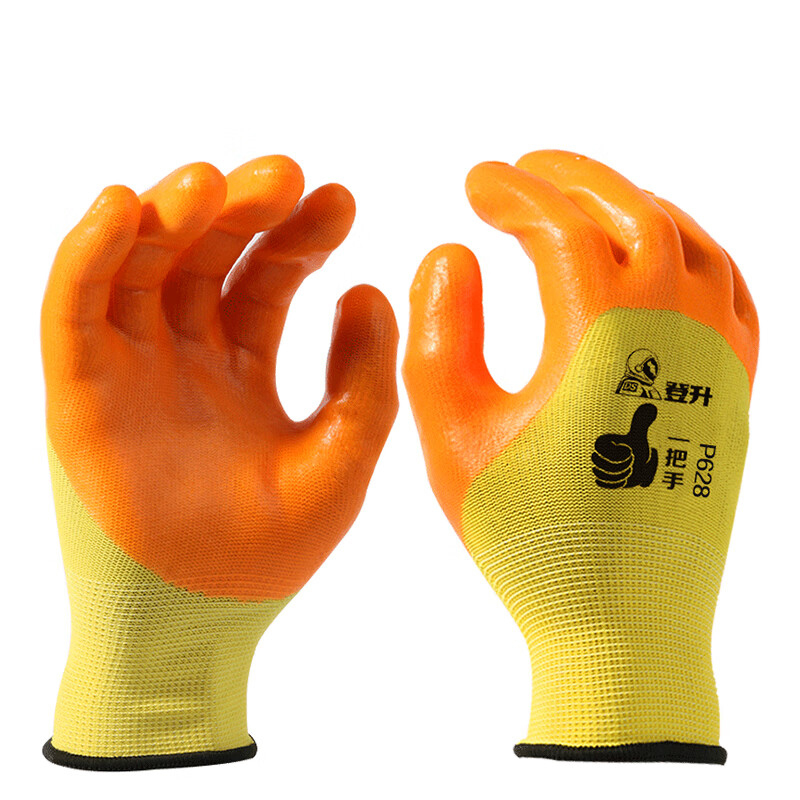 登升 P628 浸胶PVC耐磨手套 12副/包 13针 （单位：包）  
