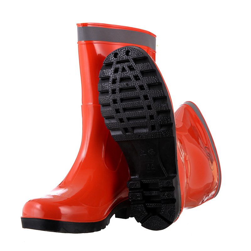 3531 男606带反光条 中筒雨鞋 39-45码可选 （单位：双）  橙色