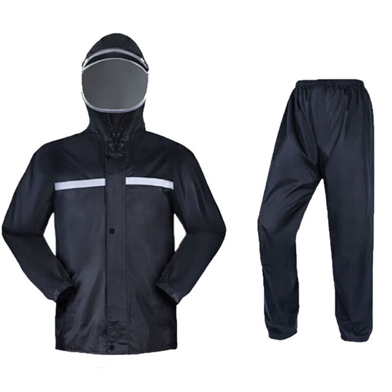 尔苗 反光条透气 分体雨衣 单层xl （单位：套）  黑色