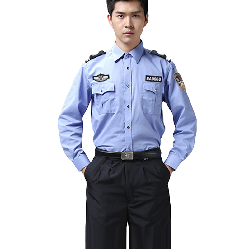 斐升 薄款透气 保安服 蓝短衬+裤子+标贴 （单位：套）  蓝色