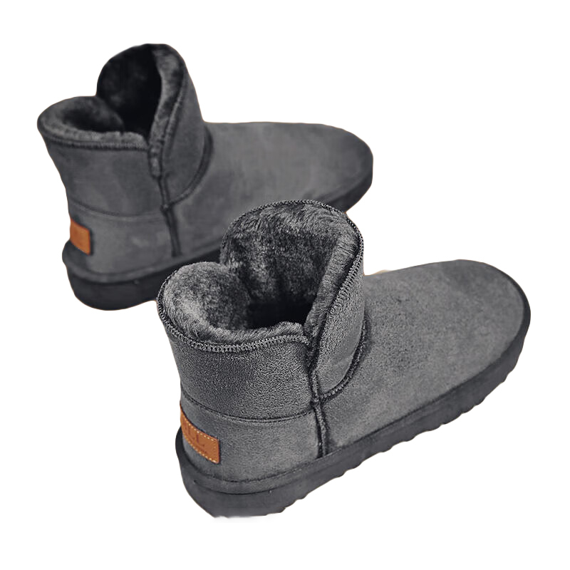 管晨 加绒加厚保暖 面包棉鞋 中筒 （单位：双）  灰色