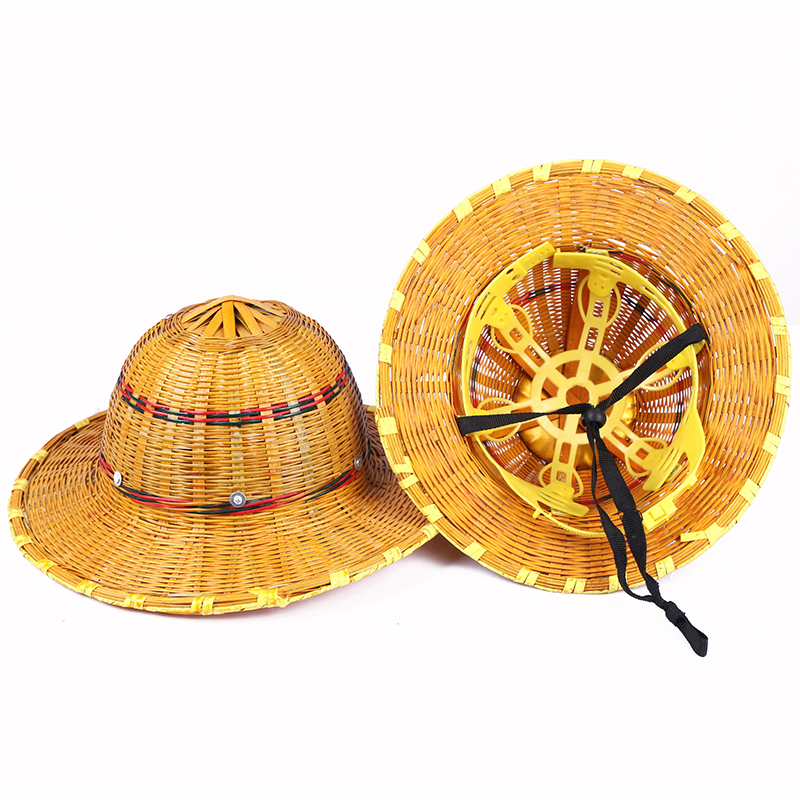 宏顺 竹编安全帽 竹帽 大沿旋钮钢顶 （单位：个）  