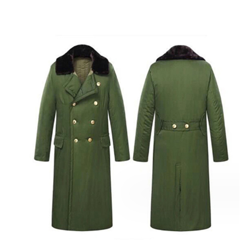 君远 加厚内里长款 军大衣 防风保暖 （单位：件）  绿色
