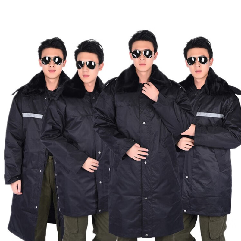 九谷鸽 冬季门岗 棉大衣 中长加厚款(带反光条) （单位：件）  黑色