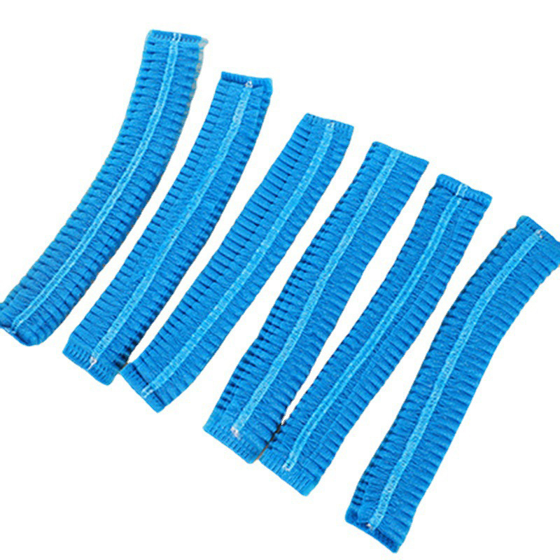 贻琦 加厚 次性无纺布单双筋条形帽/厨师帽 10克双筋 100只/包 （单位：包）  蓝色