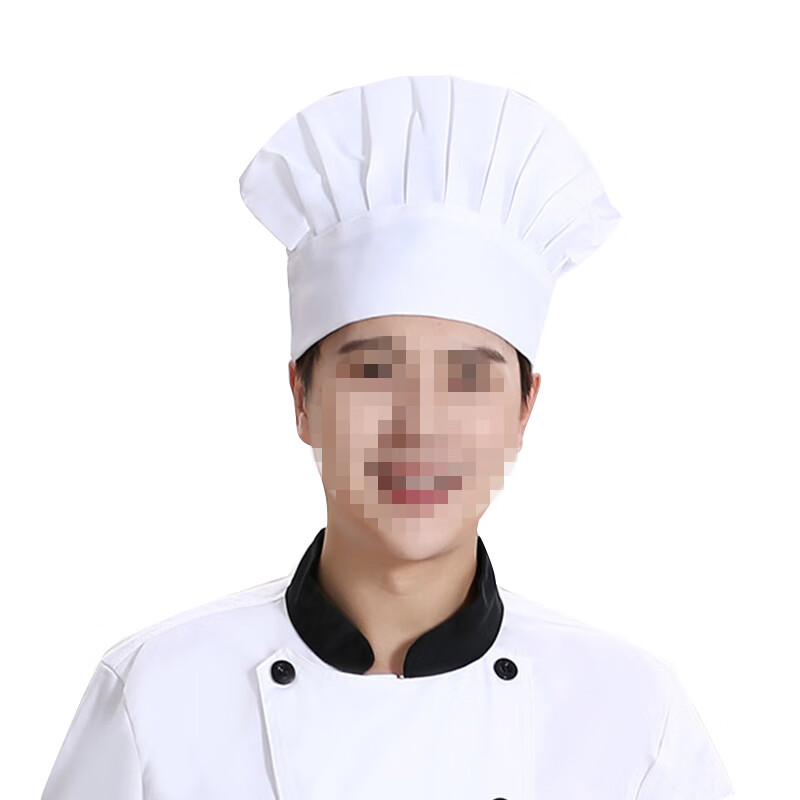 真百仓 棉布 工作帽/厨师帽 均码 高22cm （单位：个）  白色