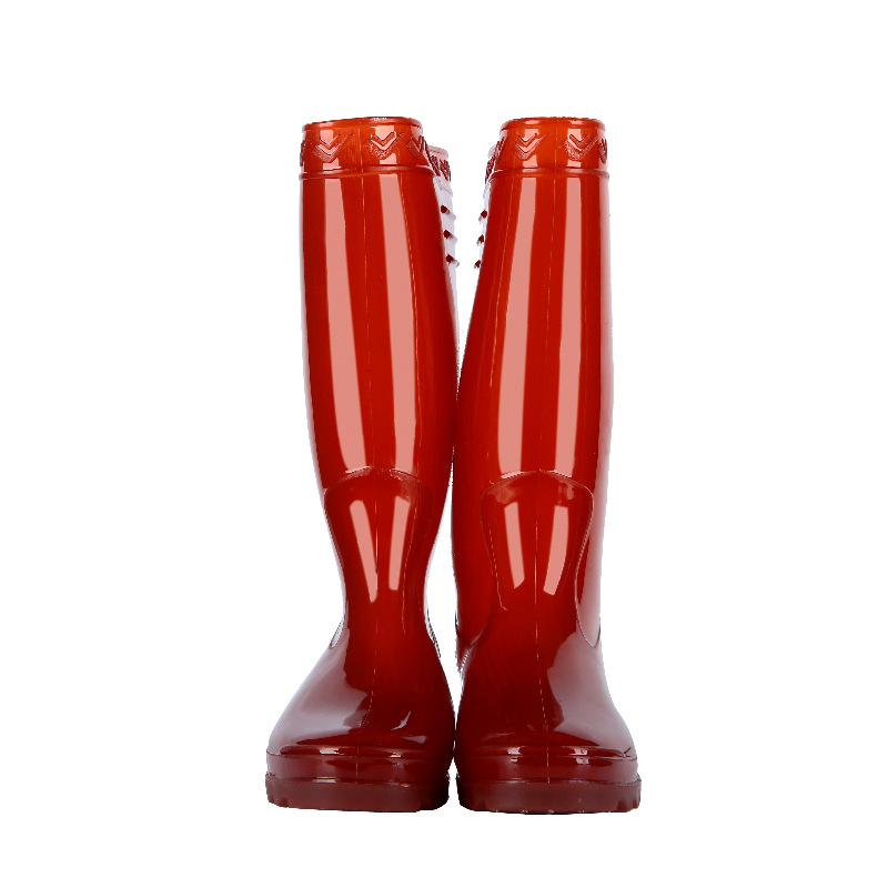 润宝 防滑耐酸碱 高筒牛筋底工地水靴 39-44码 （单位：双）  红色