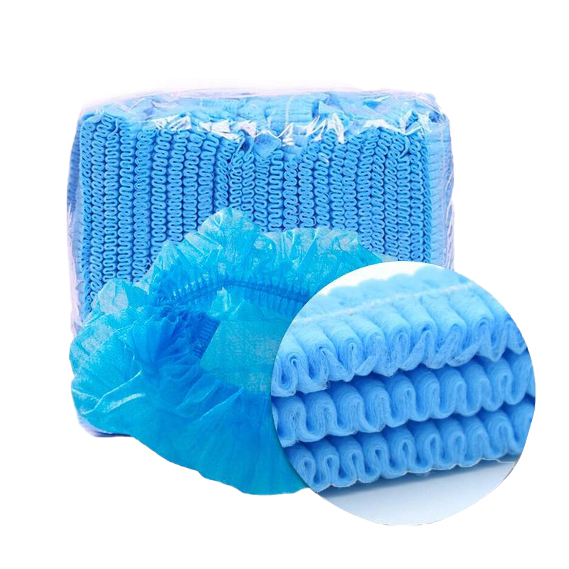 鸣固 防尘防污 一次性帽子头套 双筋100只 （单位：包）  蓝色