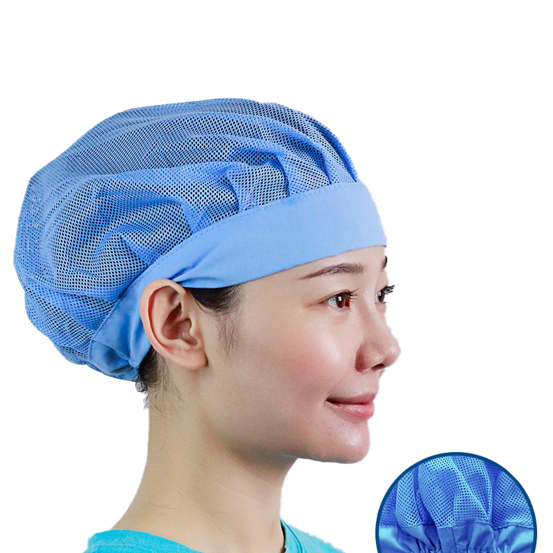 世霸 宽边网帽 工作帽/厨师帽 防尘防油烟 （单位：顶）  浅蓝色