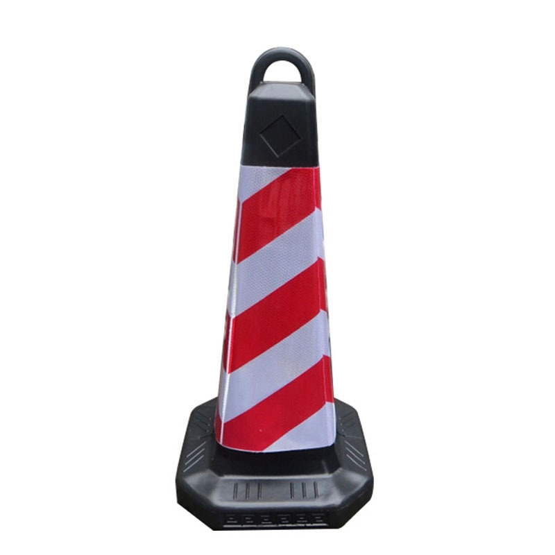 谋福 无字和禁止停车 交通路锥 70cm塑料告示牌红白条纹无字 （单位：个）  